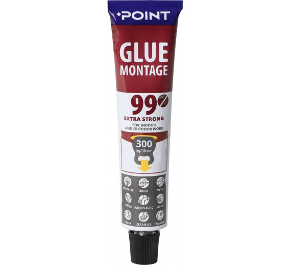 Dažai. Glaistas, gruntas, klijai, skiedikliai. Klijai. Klijai POINT 99 ypač stiprūs 80 ml 