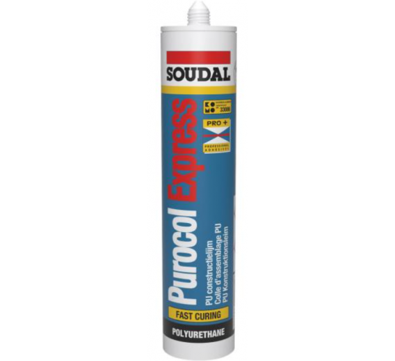 Dažai. Glaistas, gruntas, klijai, skiedikliai. Klijai. Klijai Soudal PUROCOL Expres 310 ml 