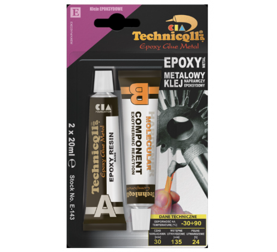 Dažai. Glaistas, gruntas, klijai, skiedikliai. Klijai. Klijai Technicol Epox E-143 2x20ml