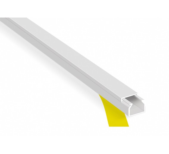 Elektros prekės. Instaliacinės medžiagos, gofros, dėžutės. Instaliaciniai kanalai. Klijuojamas kanalas kabeliams 15x10 mm, baltas, 2m