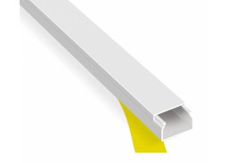 Elektros prekės. Instaliacinės medžiagos, gofros, dėžutės. Instaliaciniai kanalai. Klijuojamas kanalas kabeliams 20x10 mm, baltas, 2m