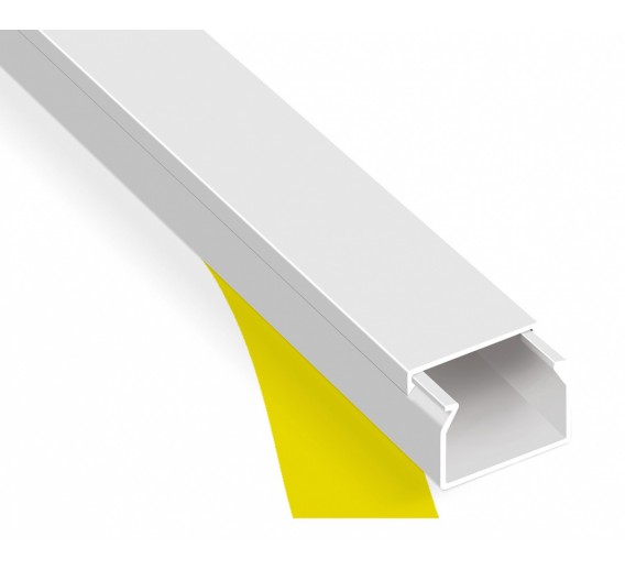 Elektros prekės. Instaliacinės medžiagos, gofros, dėžutės. Instaliaciniai kanalai. Klijuojamas kanalas kabeliams 25x16 mm, baltas, 2m