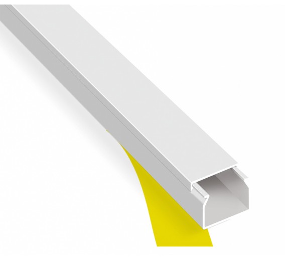 Elektros prekės. Instaliacinės medžiagos, gofros, dėžutės. Instaliaciniai kanalai. Klijuojamas kanalas kabeliams 25x25 mm, baltas, 2m