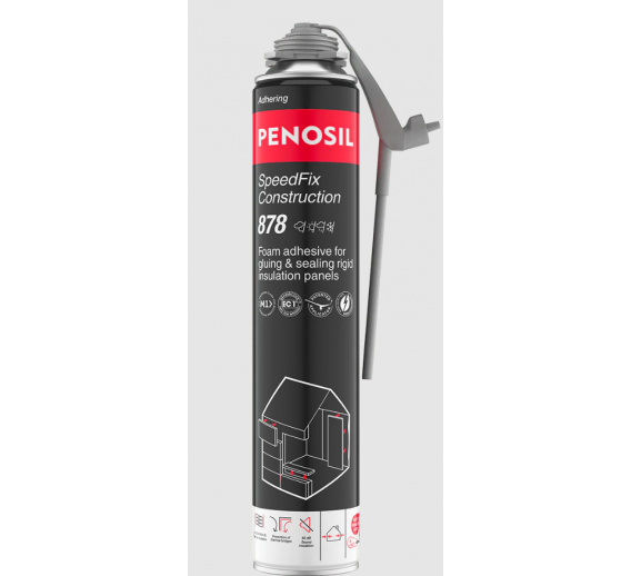 Vidaus apdailos prekės. Hermetikai, montavimo putos, sandarinimo juostos. Sandarinimo, montavimo putos. Klijuojančios putos Penosil EPS XPS Speed Fix 878, 750ml 