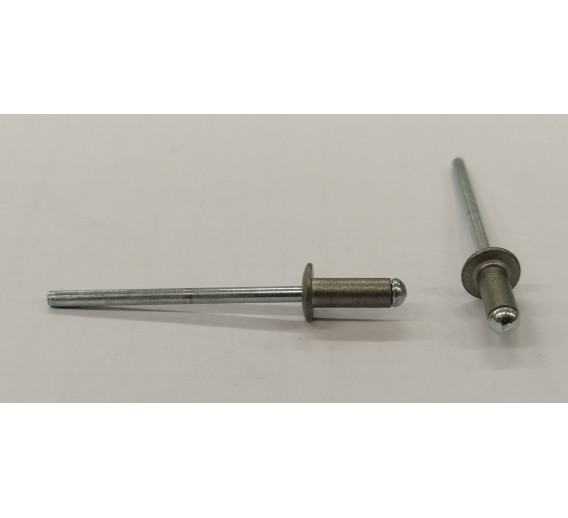 Tvirtinimo detalės. Kniedės. Kniedės 3.2x8 aliuminis/plienas spalvotos. Kniedė aliuminis/plienas 3,2x8 RAL9007 