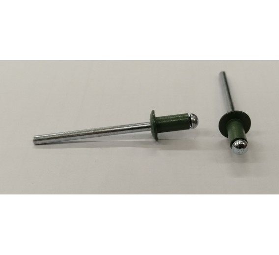 Tvirtinimo detalės. Kniedės. Kniedės 4x8 aliuminis/plienas spalvotos. Kniedė aliuminis/plienas 4x8 RAL6011 