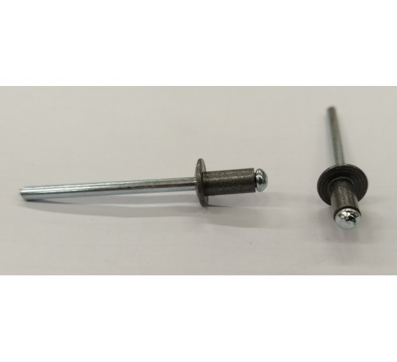 Tvirtinimo detalės. Kniedės. Kniedės 4x8 aliuminis/plienas spalvotos. Kniedė aliuminis/plienas 4x8 RAL9007 