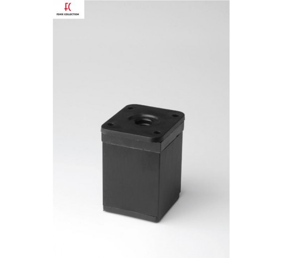 Baldinė furnitūra. Baldinės kojos. Kojelė reguliuojama PLS INOX 40x40 h-60 juoda 