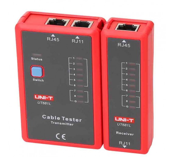 Elektros prekės. Testeriai ir multimetrai, laikmačiai. Kompiuterinio tinklo kabelių testeris UT681L UNI-T 