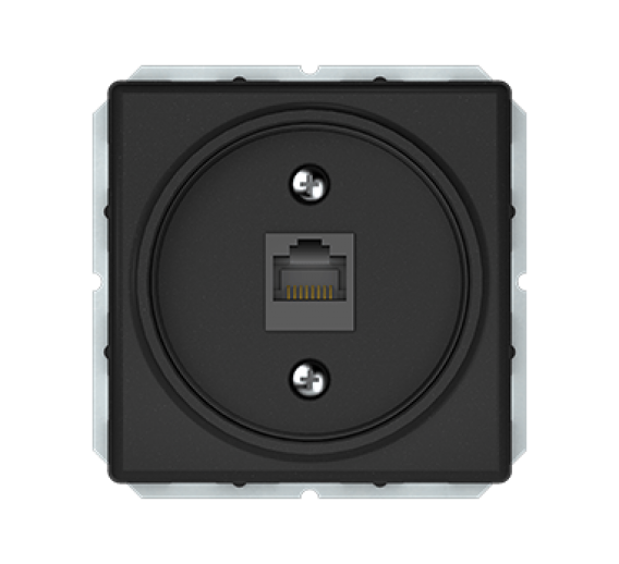 Elektros prekės. Instaliacija - kištukiniai lizdai, jungikliai ir kt.. Vilma jungikliai, kištukiniai lizdai. Vilma STANDARD ST150 juoda matinė spalva. Kompiuterio lizdas 1 vietos Vilma ST150 juoda matinė sp. 