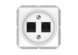 Elektros prekės. Instaliacija - kištukiniai lizdai, jungikliai ir kt.. Vilma jungikliai, kištukiniai lizdai. Vilma STANDARD ST150 baltos spalvos. Kompiuterio lizdas 2 vietų be rėmelio ST150 baltos spalvos 