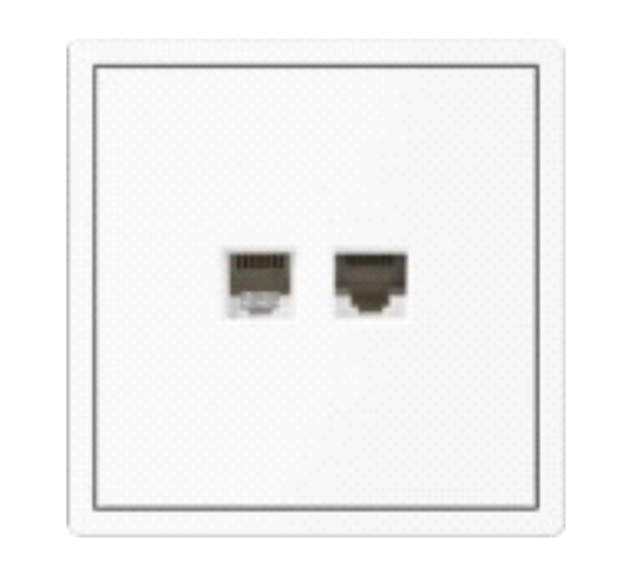 Elektros prekės. Instaliacija - kištukiniai lizdai, jungikliai ir kt.. BORA jungikliai, kištukiniai lizdai. Kompiuterio lizdas BORA 2 vietų, be rėmelio, baltas 