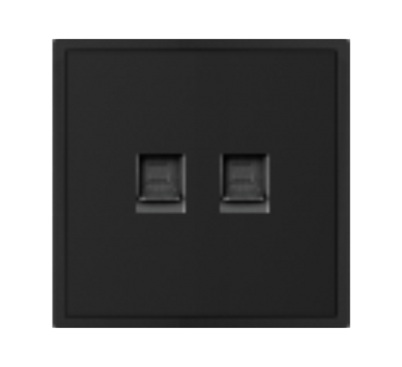 Elektros prekės. Instaliacija - kištukiniai lizdai, jungikliai ir kt.. BORA jungikliai, kištukiniai lizdai. Kompiuterio lizdas BORA 2 vietų, be rėmelio, juodas 