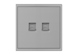 Elektros prekės. Instaliacija - kištukiniai lizdai, jungikliai ir kt.. BORA jungikliai, kištukiniai lizdai. Kompiuterio lizdas BORA 2 vietų, be rėmelio, pilkas 