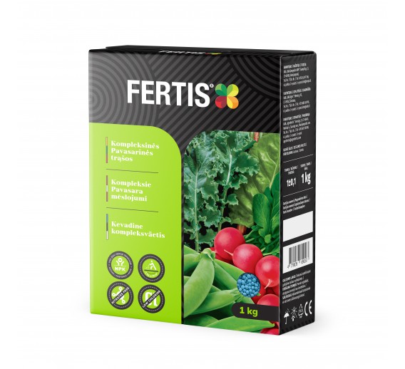 Sodo ir daržo prekės. Trąšos ir durpių substratai. Trąšos. Birios trąšos. Kompleksinės pavasarinės trąšos FERTIS 1 kg 