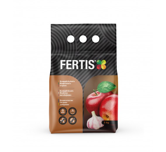 Sodo ir daržo prekės. Trąšos ir durpių substratai. Trąšos. Birios trąšos. Kompleksinės rudeninės trąšos FERTIS 3 kg 