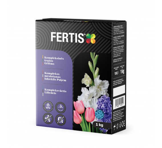 Sodo ir daržo prekės. Trąšos ir durpių substratai. Trąšos. Birios trąšos. Kompleksinės trąšos Gėlėms FERTIS 1 kg 
