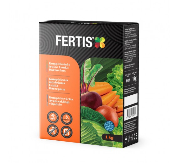 Sodo ir daržo prekės. Trąšos ir durpių substratai. Trąšos. Birios trąšos. Kompleksinės trąšos lauko daržovėms FERTIS 1 kg 