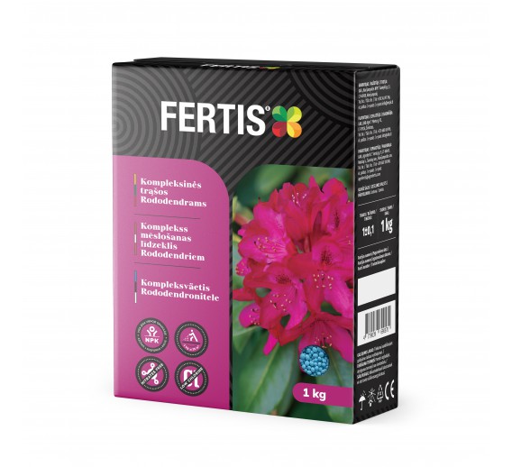 Sodo ir daržo prekės. Trąšos ir durpių substratai. Trąšos. Birios trąšos. Kompleksinės trąšos Rododendrams FERTIS 1 kg 