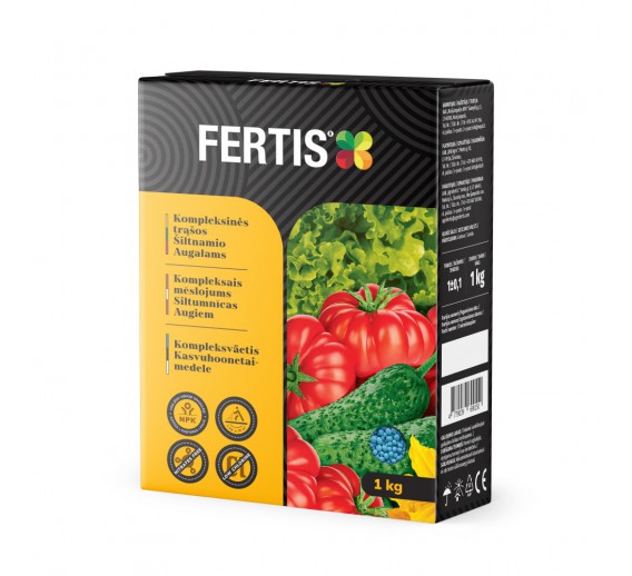 Sodo ir daržo prekės. Trąšos ir durpių substratai. Trąšos. Birios trąšos. Kompleksinės trąšos šiltnamio augalams FERTIS 1 kg 
