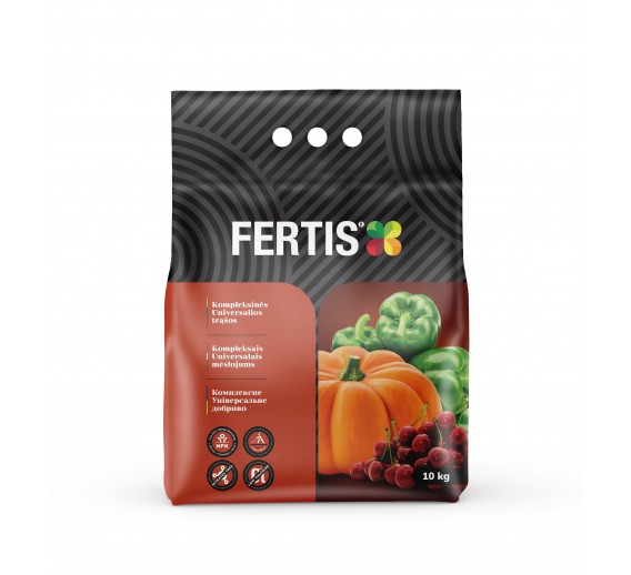 Sodo ir daržo prekės. Trąšos ir durpių substratai. Trąšos. Birios trąšos. Kompleksinės universalios trąšos FERTIS 10 kg 