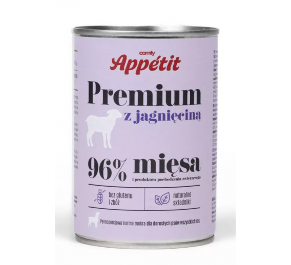 Gyvūnų prekės. Gyvūnėlių priežiūros priemonės. Naminių gyvūnų maistas. Konservai šunims su ėriena COMFY APPETIT 400g 