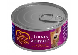 Konservuotas ėdalas katėms su tunu ir lašiša, 85g 
