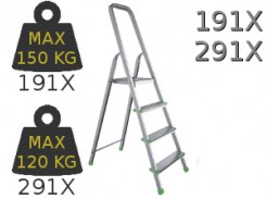 Metalų gaminiai . Kopėčios. Aliuminės kopėčios. Buitinės kopėčios. Kopėčios buitinės 3 pakopų 55-125 cm, max 150 kg 
