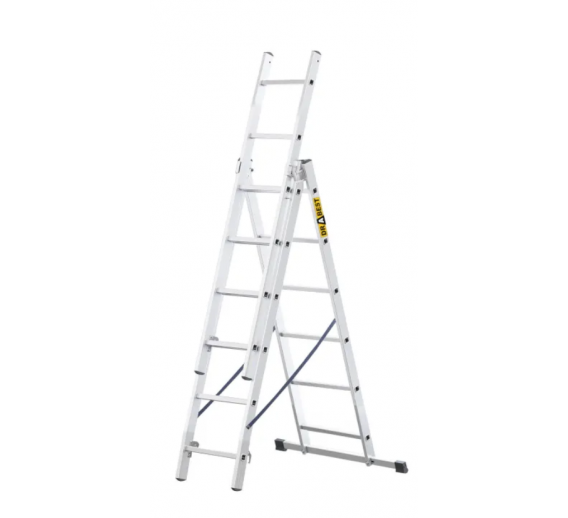 Metalų gaminiai . Kopėčios. Aliuminės kopėčios. Ištraukiamos kopėčios. Kopėčios DR-AL-DW-HOME-3x6 