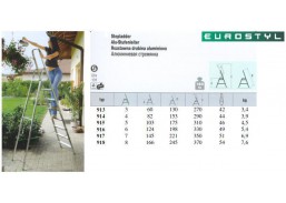 Kopėčios TYP 914, 4 pakopų 77-148 cm 