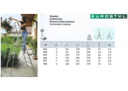 Kopėčios TYP 917, 7 pakopų 140-217 cm 
