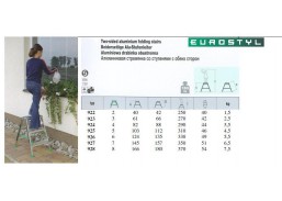 Kopėčios TYP 924, 4 pakopų, 82-88 cm 