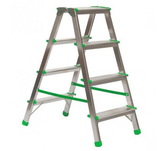 Metalų gaminiai . Kopėčios. Aliuminės kopėčios. Buitinės kopėčios. Kopėčios TYP 924, 4 pakopų, 78-85 cm 