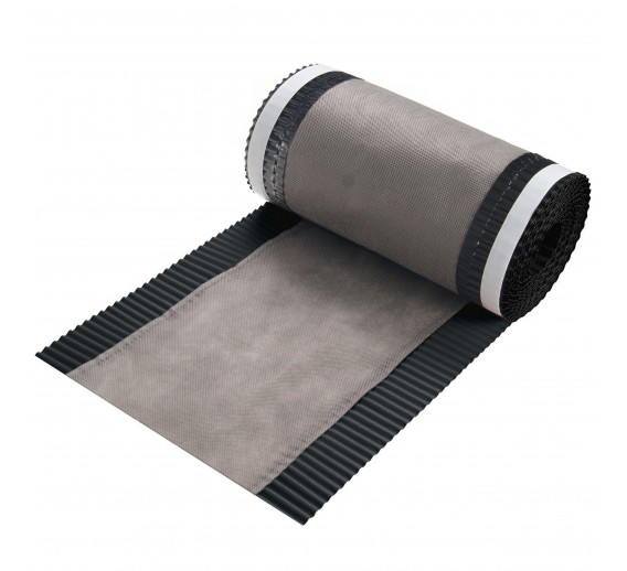 Statybinės medžiagos. Stogo dangos. Stogo plėvelės. Sandarinimo juosta stogui ir kaminui. Kraigo juosta Parotec Veltec 300mmx5m pilka RAL7021 