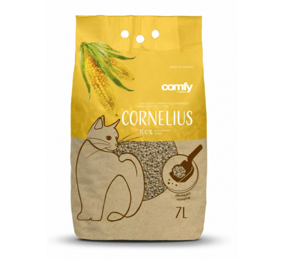 Gyvūnų prekės. Gyvūnėlių priežiūros priemonės. Kraikas naminiams gyvūnams, tualetai gyvūnams. Kraikas CORNELIUS natural 7l 