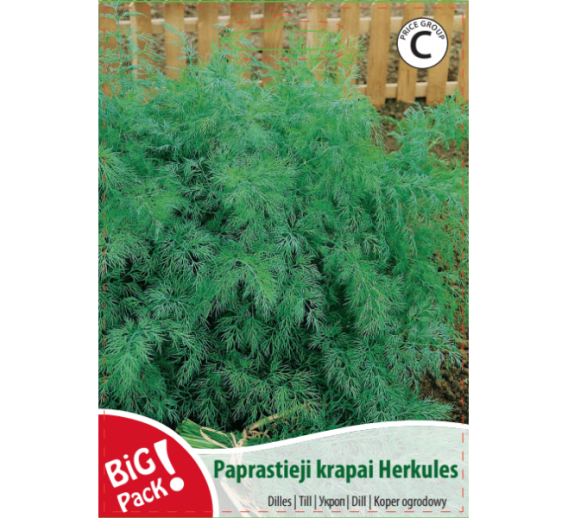 Sodo ir daržo prekės. Sėklos, daigyklos, durpinės tabletės. Prieskoniniai augalai. Krapai Herkules 10 g 