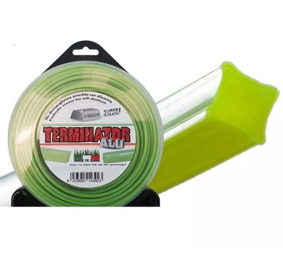 Technika sodui ir daržui. Krūmapjovės-žoliapjovės (trimeriai). Valas trimeriams. Kvadratinis pjovimo valas Terminator 3mm, 15m 