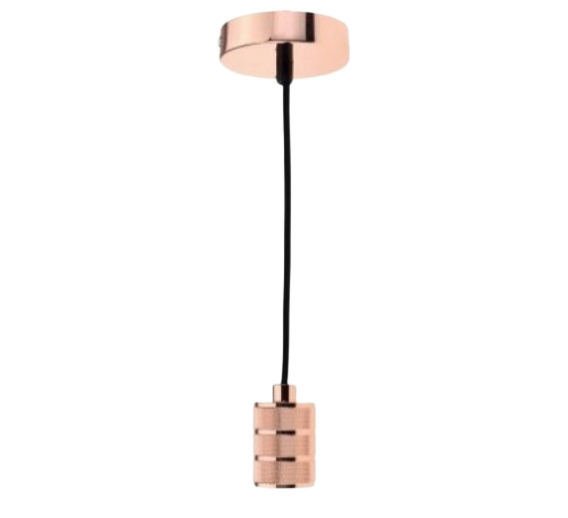 Apšvietimas. Pakabinami šviestuvai. Laidas su patronu Rose Gold