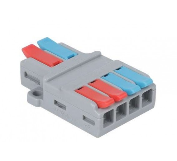 Elektros prekės. Laidai ir kabeliai. Kabelių priedai, jungtys. Gnybtai, įvairios laidų ir kabelių jungtys. Laidų skirstytuvas 2in/4out 0.8-6mm2 