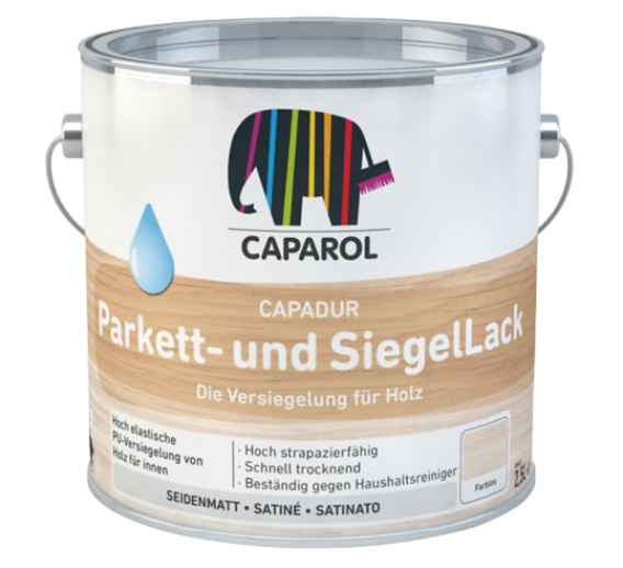 Dažai. Medienos apsaugos ir dekoravimo priemonės. Lakas. Lakas Capadur und Siegellack pusiau blizgus 2,5l 