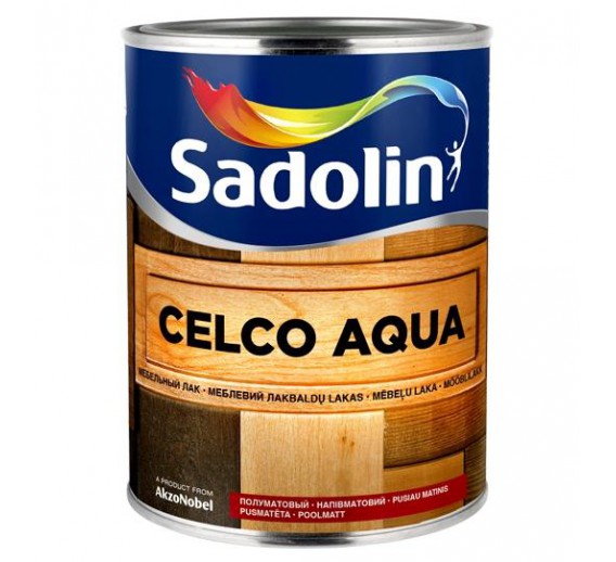 Dažai. Medienos apsaugos ir dekoravimo priemonės. Lakas. Lakas CELCO AQUA Sadolin 10 1l pusiau matinis 