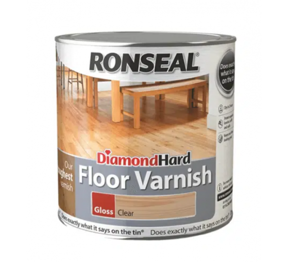 Dažai. Medienos apsaugos ir dekoravimo priemonės. Lakas. Lakas grindims bespalvis blizgus RONSEAL DIAMOND 2.5l 