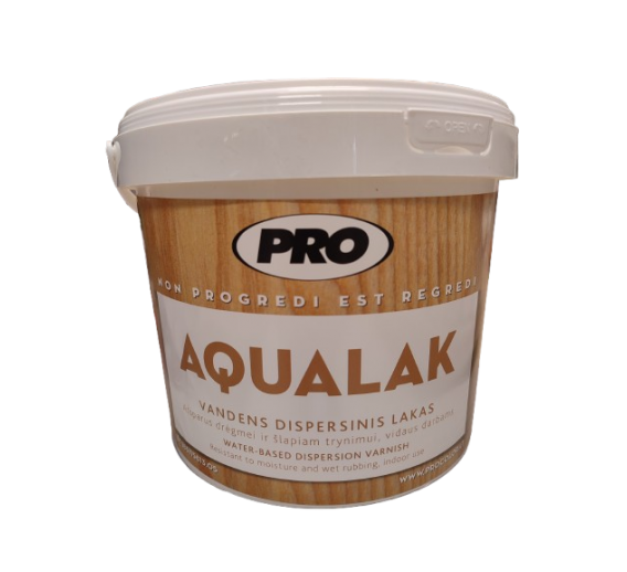Dažai. Medienos apsaugos ir dekoravimo priemonės. Lakas. Lakas PRO AQUALAK blizgus 2,7l 