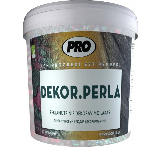 Dažai. Glaistas, gruntas, klijai, skiedikliai. Glaistai. Dekoratyvinis glaistas. Lakas PRO DEKOR PERLA 0,25 kg perlo sp. 