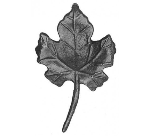 Metalų gaminiai . Dekoratyviniai metalo elementai ir ruošiniai. Dangteliai, dekoro elementai. Vynuogės lapas mažas 125x75 mm, L09ZL144 