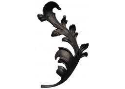 Metalų gaminiai . Dekoratyviniai metalo elementai ir ruošiniai. Dangteliai, dekoro elementai. Lapelis EB 270x110 mm, kairys