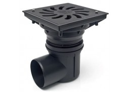 Lauko trapas kampu D110 245x245 mm juodas 