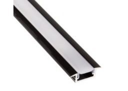 Apšvietimas. Lempos, LED lemputės, LED juostos. LED juostos, LED profiliai. LED aliuminis profilis juodas INLIMEN-XL-OP-2M-B 