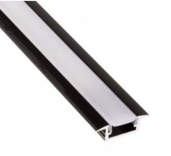 Apšvietimas. Lempos, LED lemputės, LED juostos. LED juostos, LED profiliai. LED aliuminis profilis juodas INLIMEN-XL-OP-2M-B 