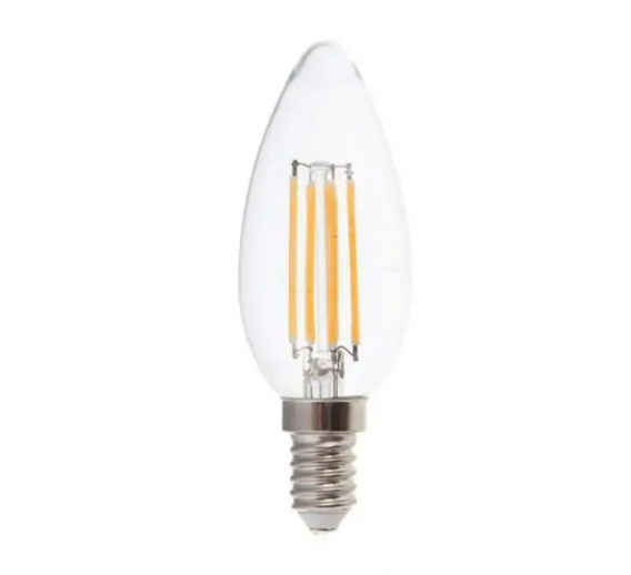 Apšvietimas. Lempos, LED lemputės, LED juostos. LED lemputės. LED lemputės E14 cokoliu. LED filamentinė lemputė 6W 3000K E14 LED85634 